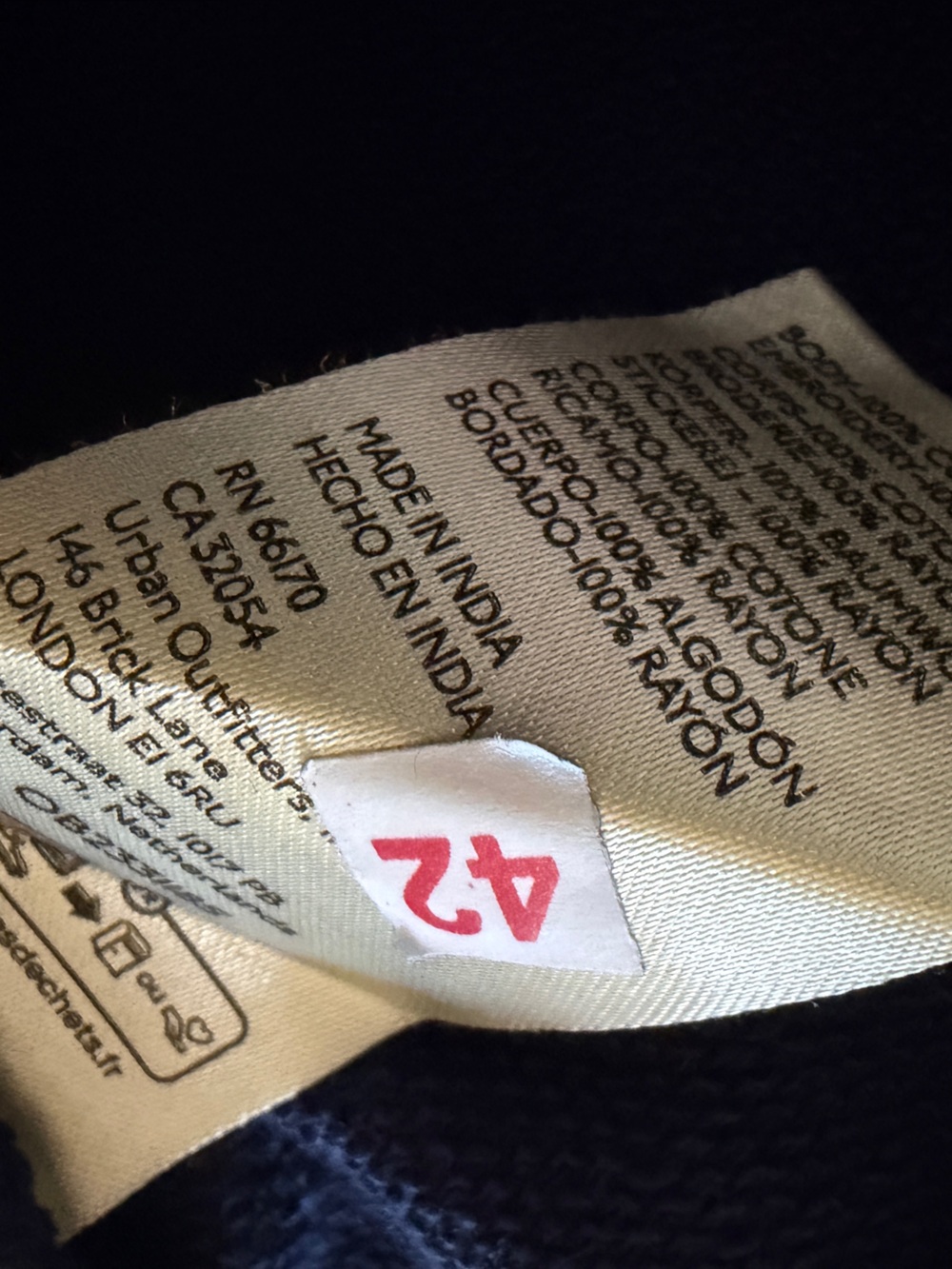 Anthropologie Sweatshirt Crew Neck Embroidered Floral Blue - Picture 5 of 5